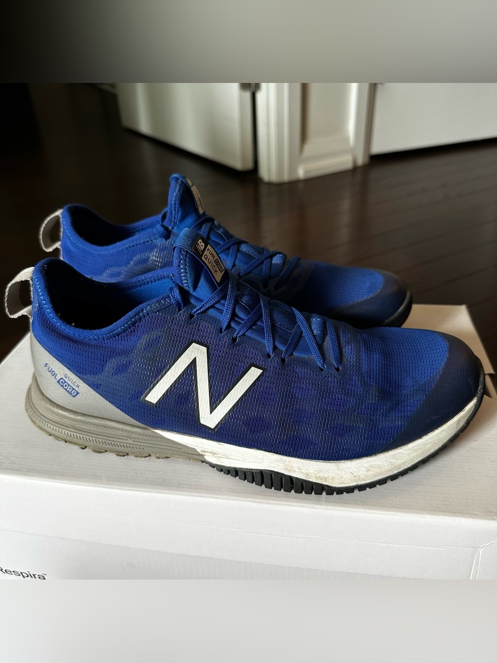 NEW BALANCE MEN'S ROYAL/GREY CROSS-TRAINING RUNNING SHOES SIZE 8.5